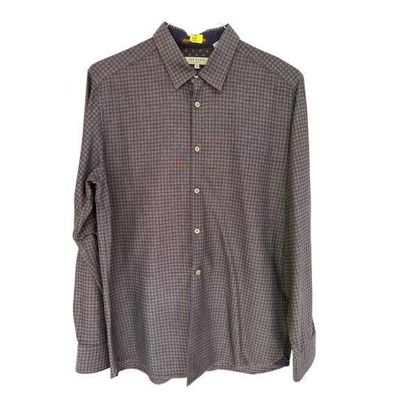 Ted Baker London Mens size 5 Button Down Dress Shirt Purple - Picture 1 of 4